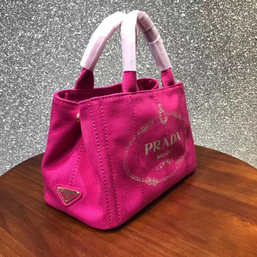 Prada Fabric Printed Tote 1BG439 rose