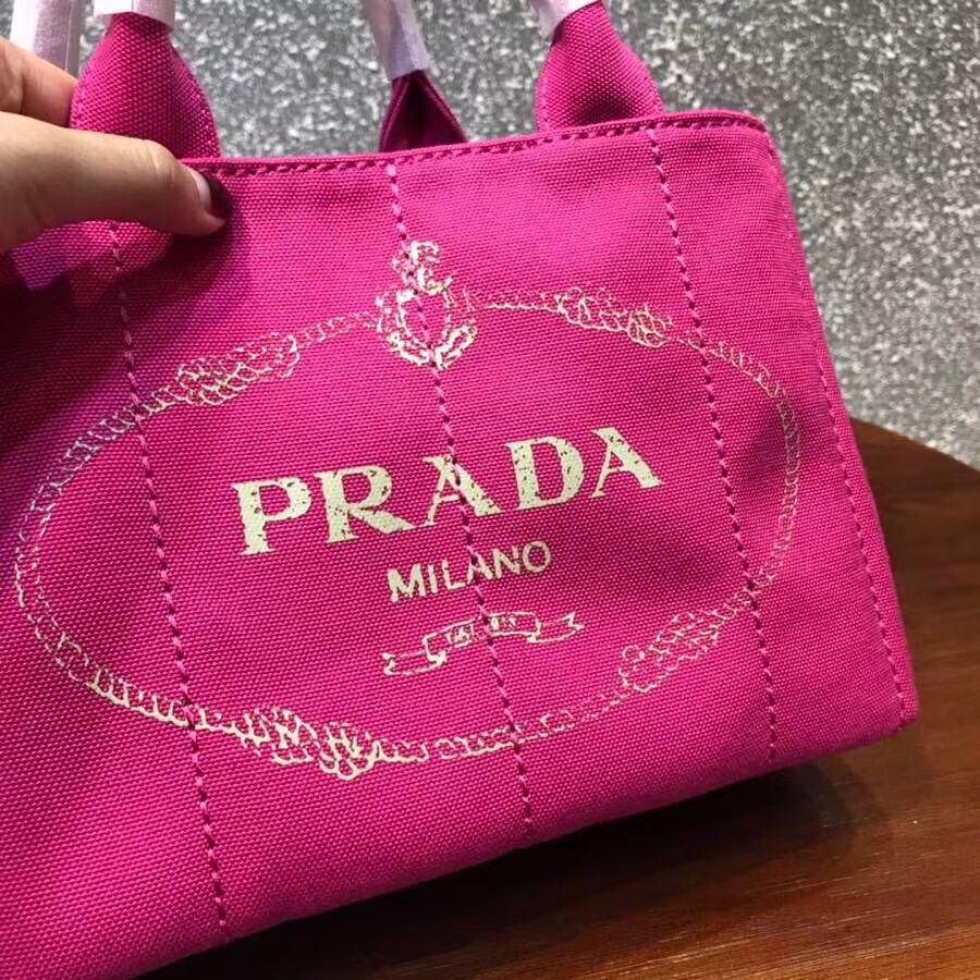 Prada Fabric Printed Tote 1BG439 rose