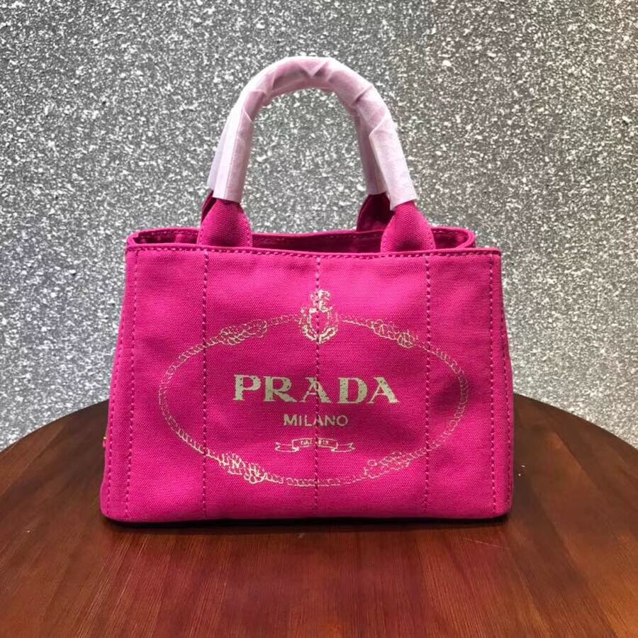 Prada Fabric Printed Tote 1BG439 rose