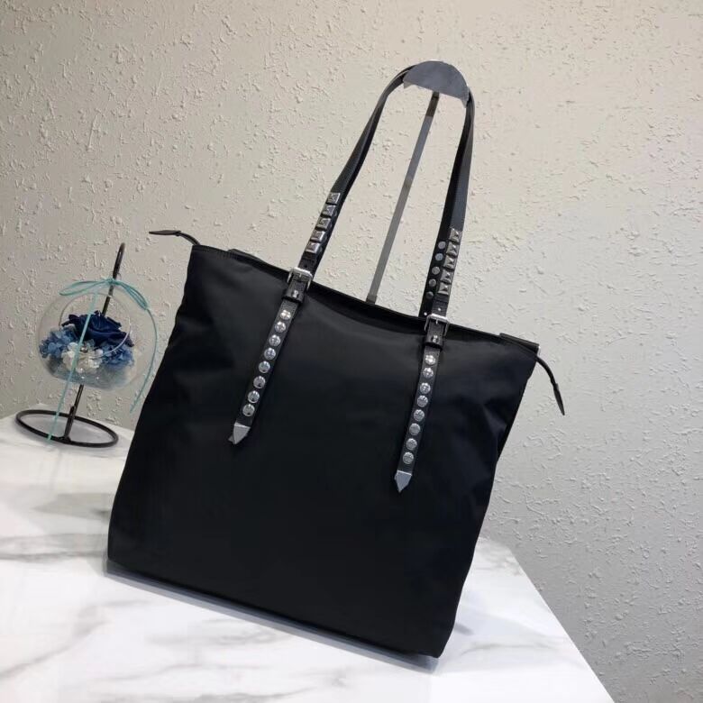 Prada Saffiano leather and nylon tote 1BG212 black