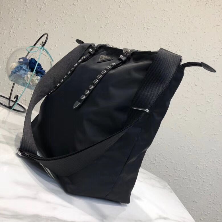 Prada Saffiano leather and nylon tote 1BG212 black