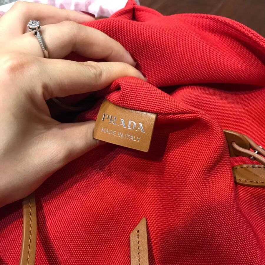 Prada fabric handbag 1BG161 red