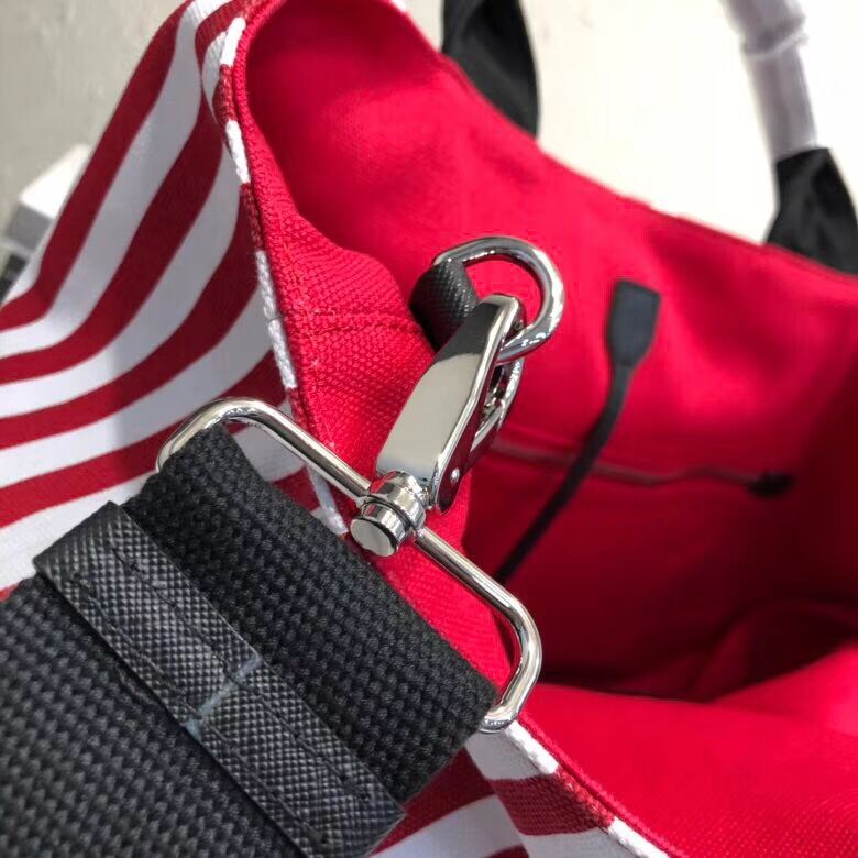 Prada fabric handbag 1BG161 red&black