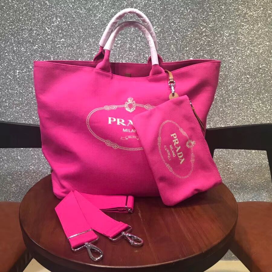 Prada fabric handbag 1BG161 rose