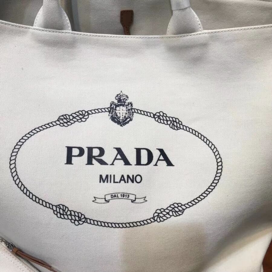 Prada fabric handbag 1BG161 white