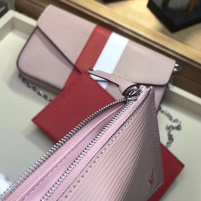 Louis Vuitton original Epi leather POCHETTE FELICIE M62982 pink