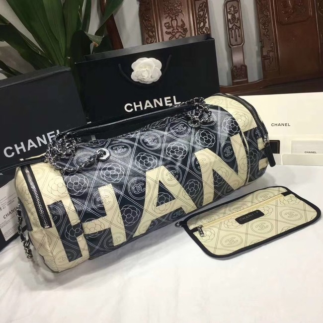 Chanel Bowling Bag A57428 Black & Beige
