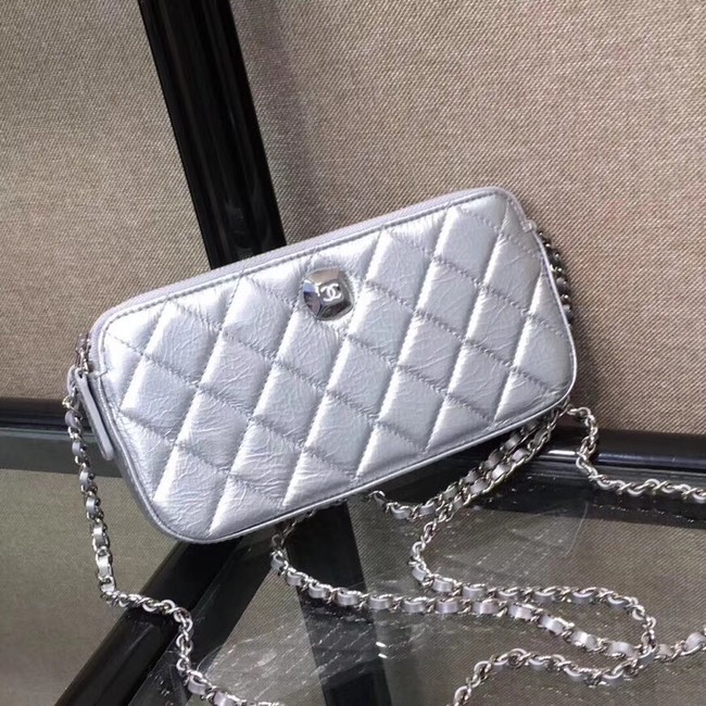 Chanel Clutch with Chain A84509 Silver