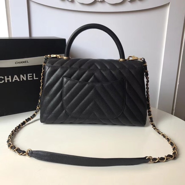 Chanel Flap Bag with Top Handle A92991 black