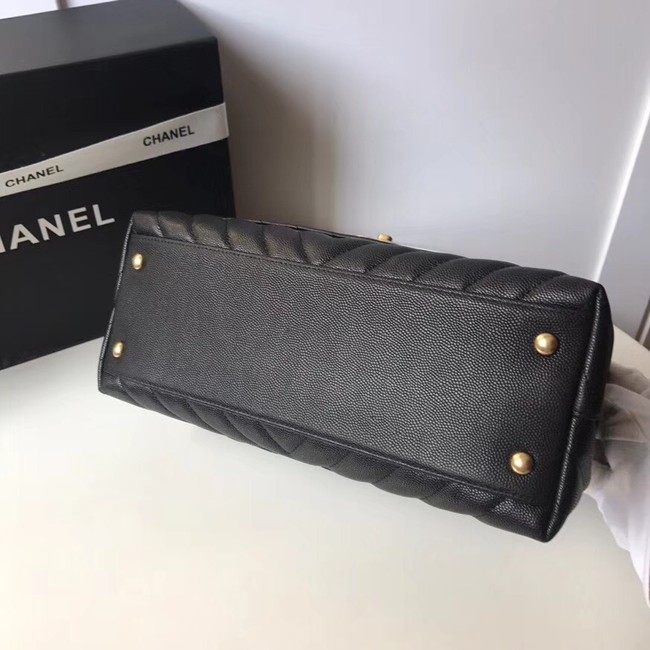 Chanel Flap Bag with Top Handle A92991 black