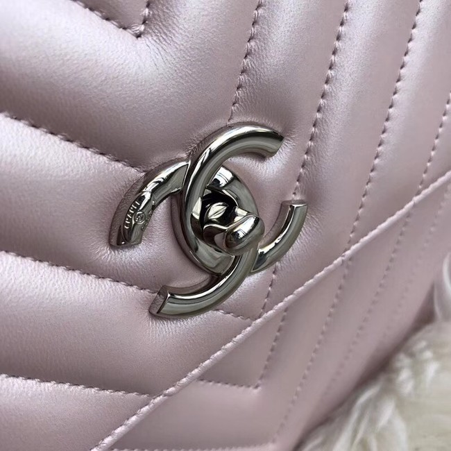 Chanel Small Flap Bag with Top Handle B92236 Pink