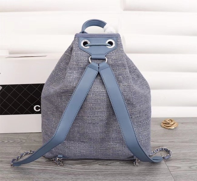 Chanel Canvas Backpack A57498 blue