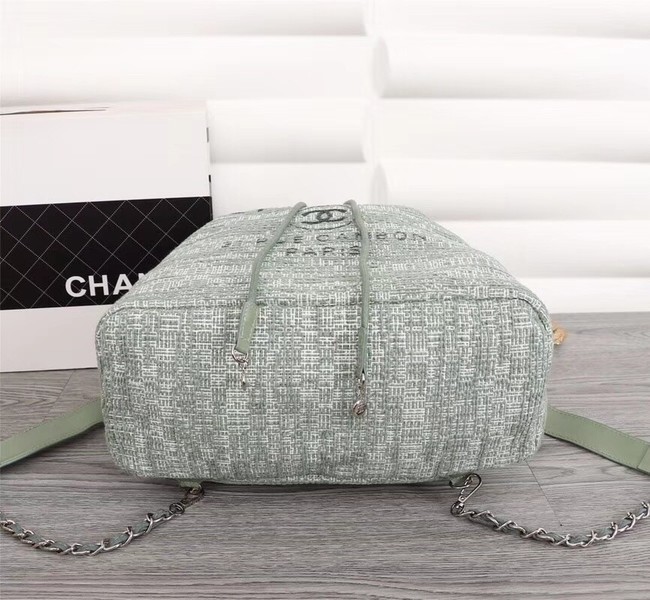 Chanel Canvas Backpack A57498 green