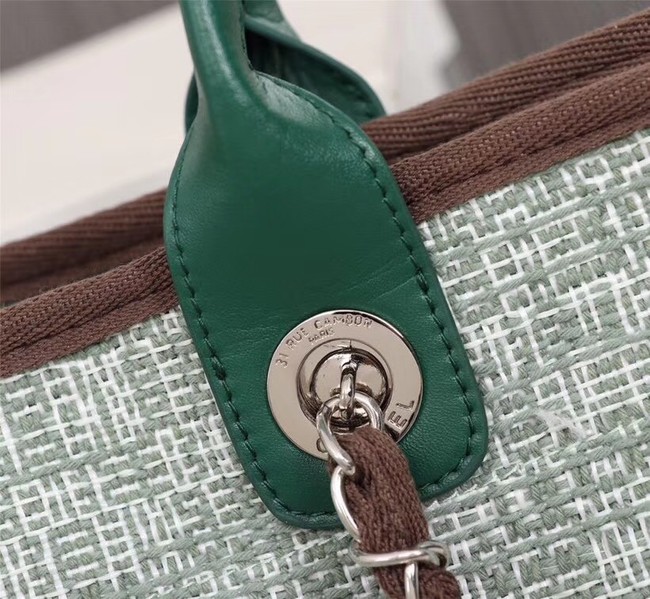 Chanel Medium Canvas Tote Shopping Bag 8099 green