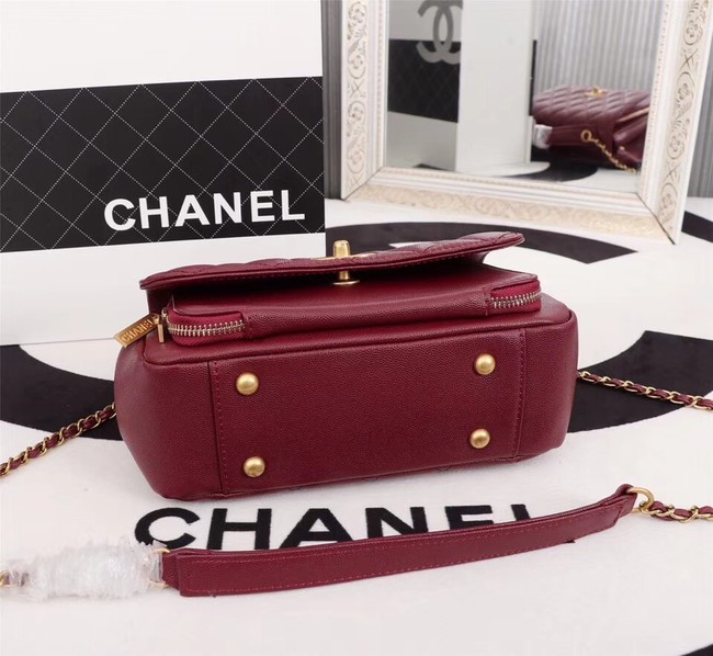 Chanel caviar Tote Bag 25691 red