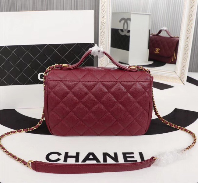 Chanel caviar Tote Bag 25691 red