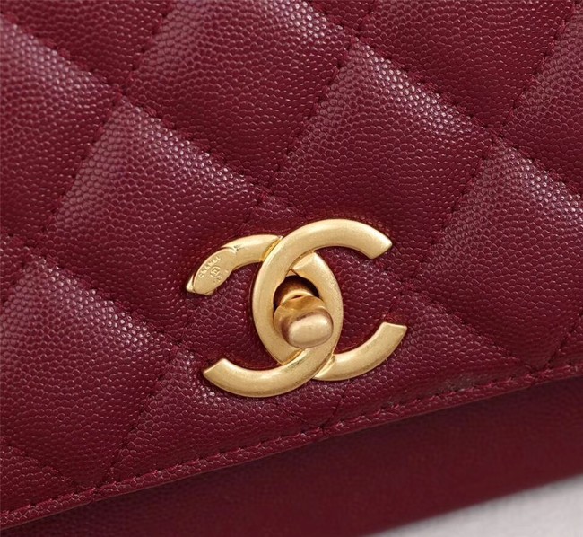 Chanel caviar Tote Bag 25691 red