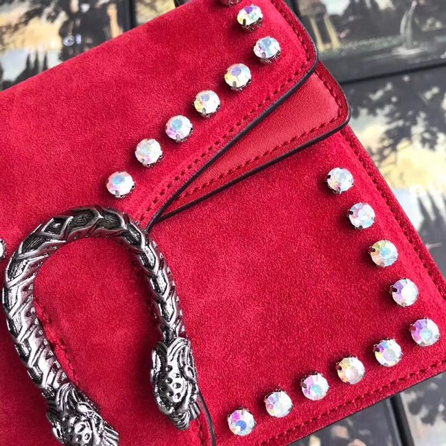 Gucci Dionysus GG Supreme crystal mini bag 421970 red