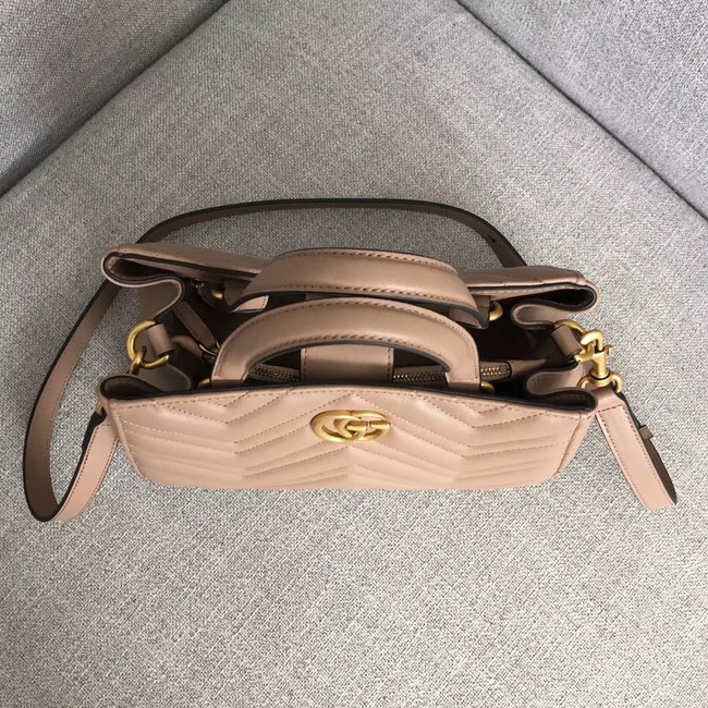 Gucci GG Marmont small top handle bag 448054 Dark Pink
