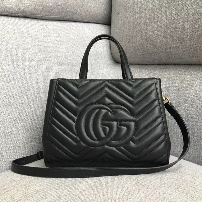 Gucci GG Marmont small top handle bag 448054 black