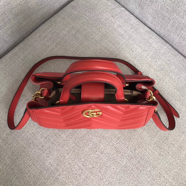 Gucci GG Marmont small top handle bag 448054 red