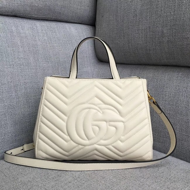 Gucci GG Marmont small top handle bag 448054 white