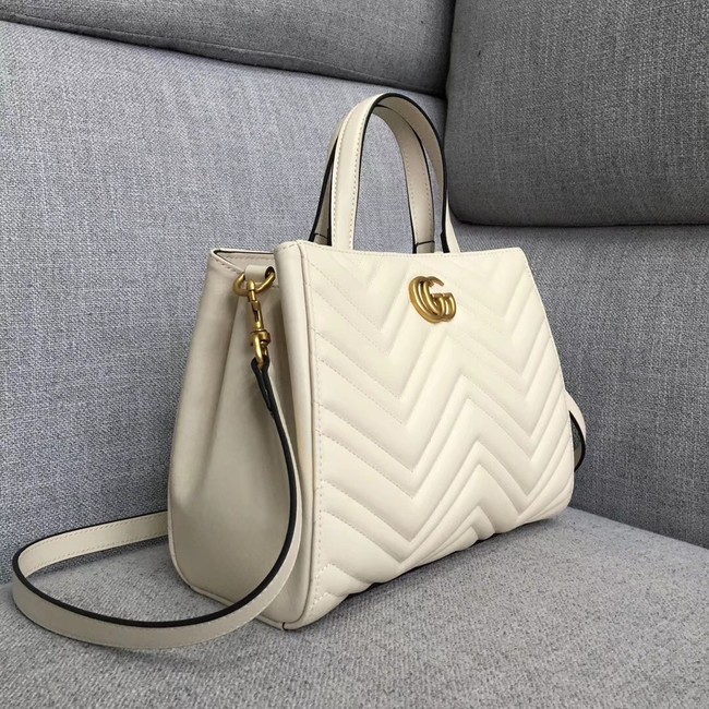 Gucci GG Marmont small top handle bag 448054 white