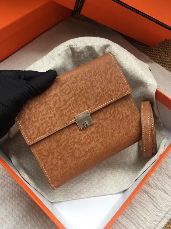 Hermes Clutch Epsom calfskin H0589 brown