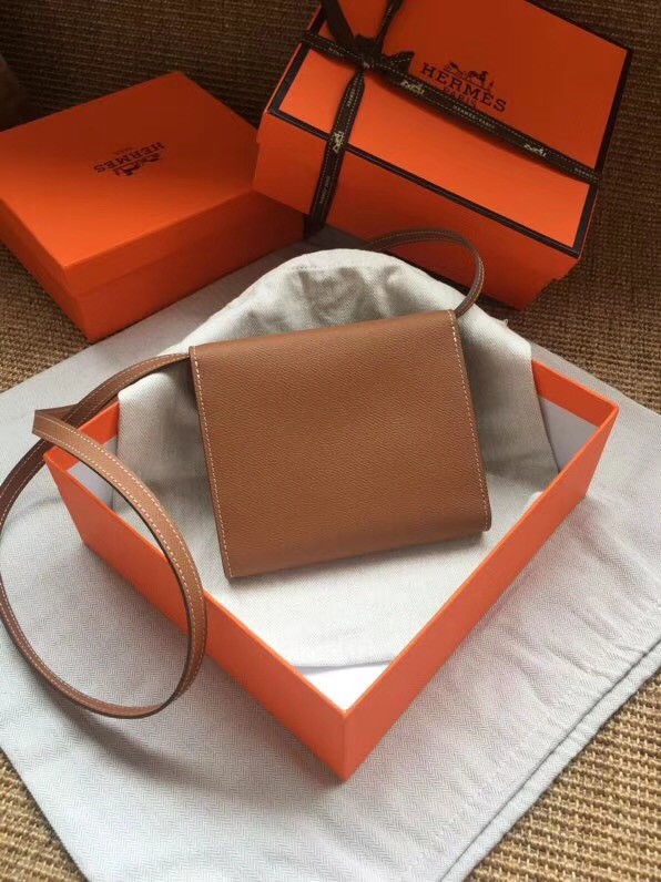 Hermes Clutch Epsom calfskin H0589 brown