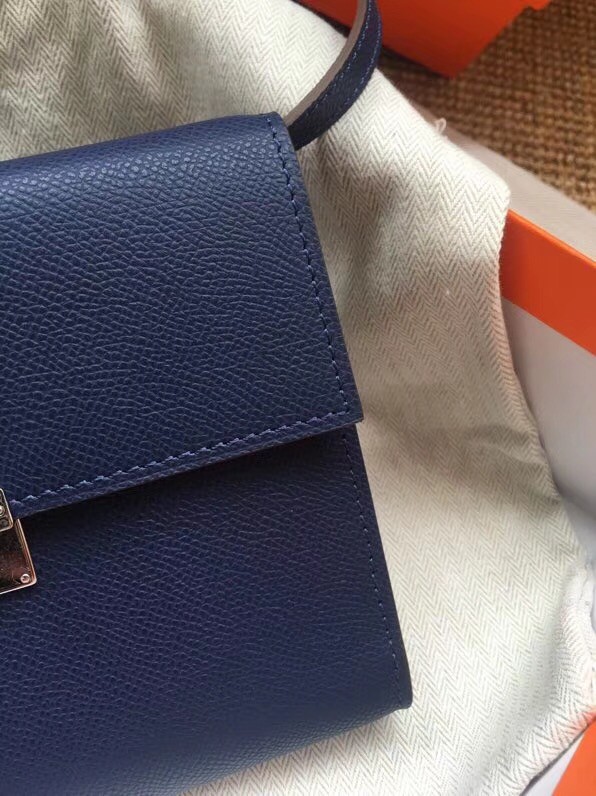 Hermes Clutch Epsom calfskin H0589 Dark Blue