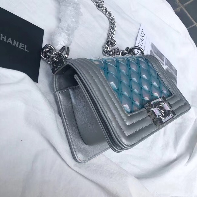 Chanel Small BOY CHANEL Handbag Original Leather A67085 blue