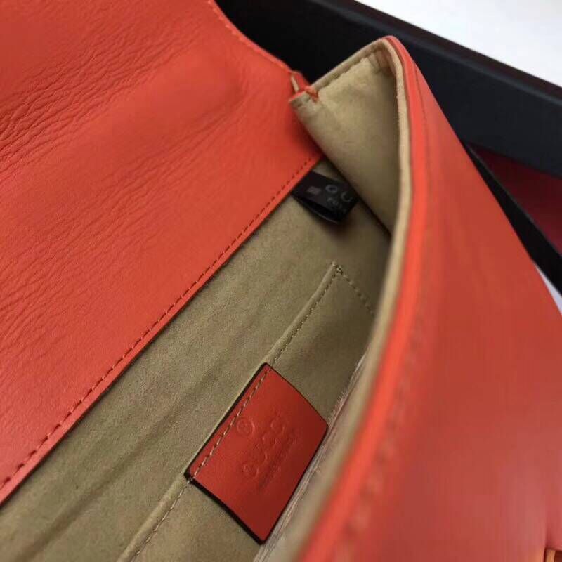 Gucci Calfskin Leather Clutch 477627 Orange