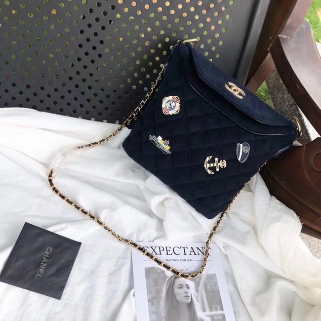 Chanel Bucket Bag A57868 Navy Blue