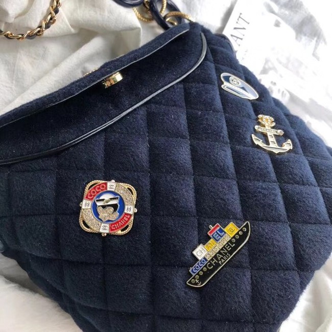 Chanel Bucket Bag A57868 Navy Blue