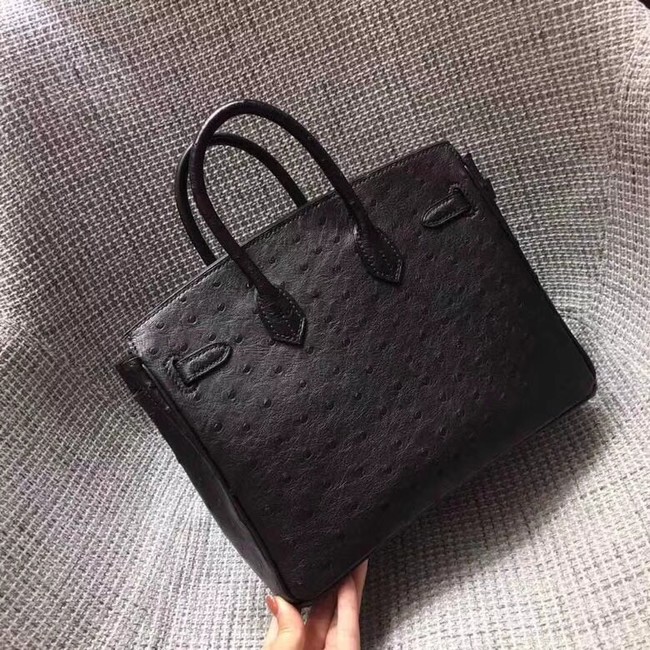 Hermes Real ostrich leather birkin bag BK35 black