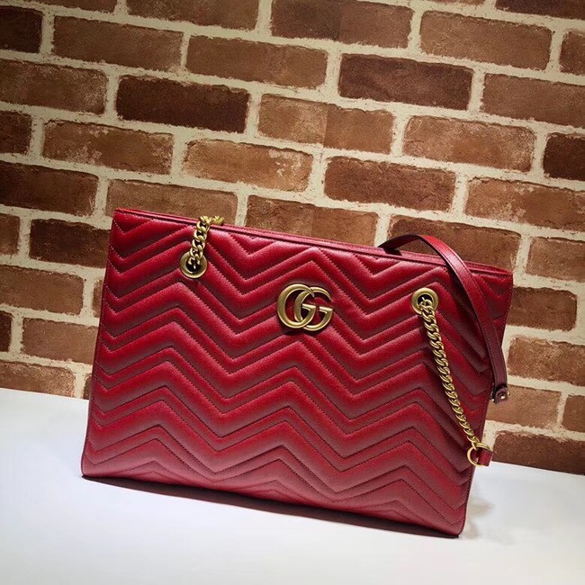 Gucci GG Marmont matelasse medium tote 524578 red