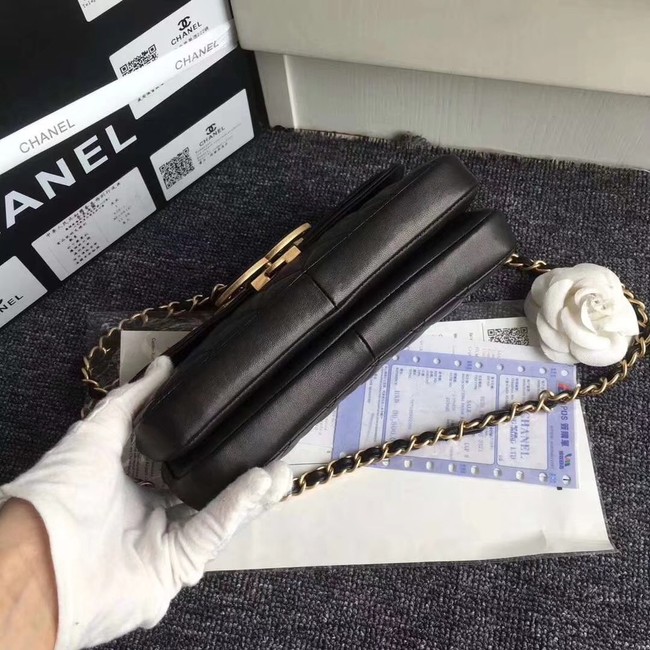 Chanel Flap Bag Lambskin Gold-Tone Metal A57275 Black