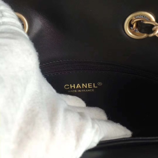 Chanel Flap Bag Lambskin Gold-Tone Metal A57275 Black