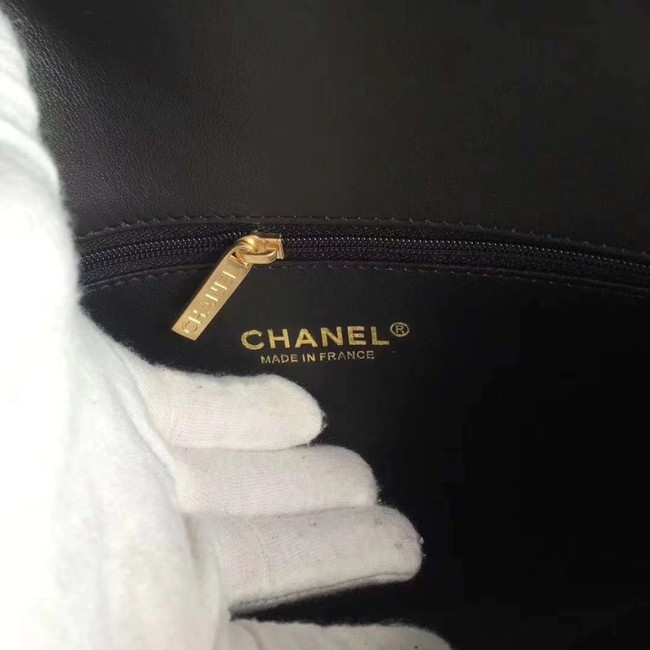 Chanel Flap Bag Lambskin Gold-Tone Metal A57276 Black