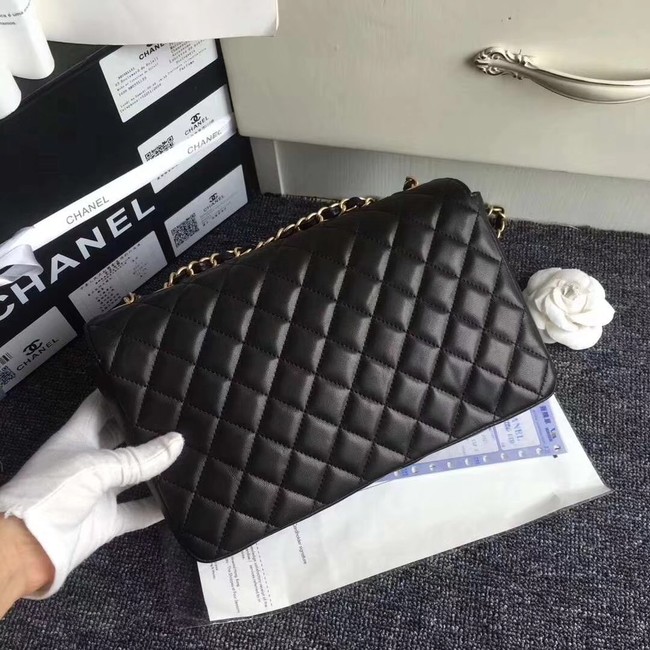 Chanel Flap Bag Lambskin Gold-Tone Metal A57276 Black