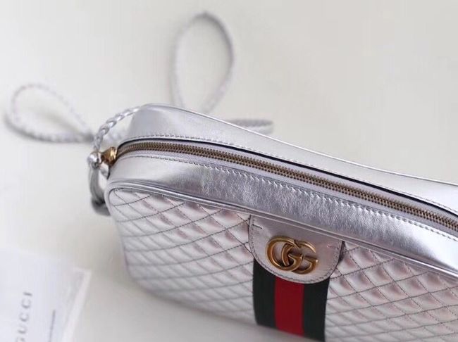 Gucci Laminated leather small shoulder bag 51061 silver