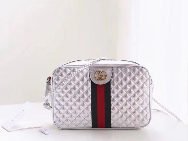 Gucci Laminated leather small shoulder bag 51061 silver