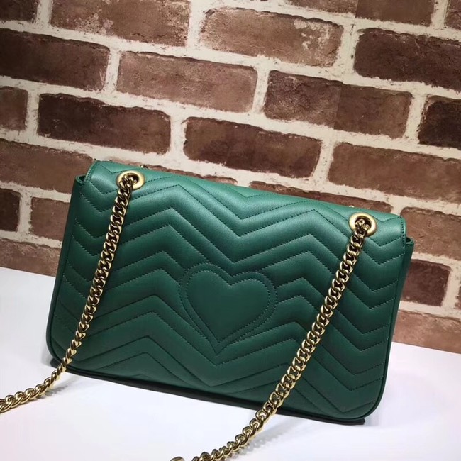 Gucci GG Marmont medium matelasse shoulder bag 443496 green