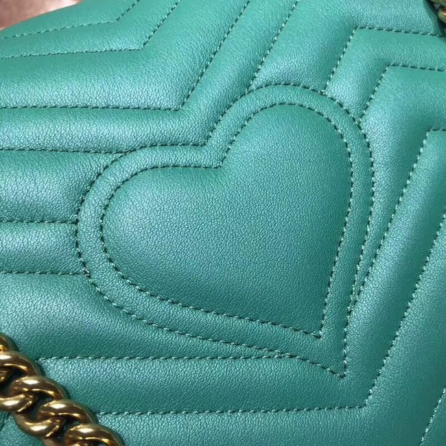 Gucci GG Marmont medium matelasse shoulder bag 443496 green