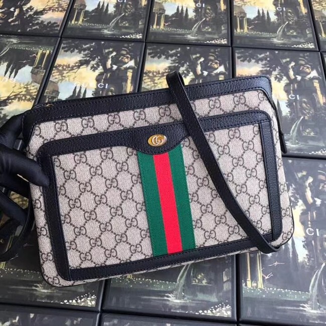 Gucci GG Supreme medium shoulder bag 523354 black
