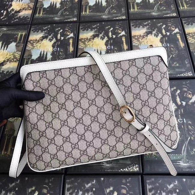 Gucci GG Supreme medium shoulder bag 523354 white