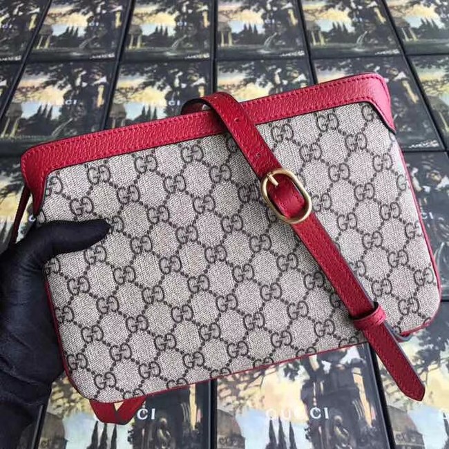 Gucci GG Supreme small shoulder bag 523354 red
