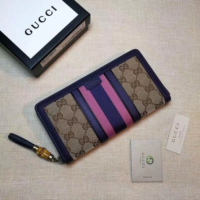 Gucci GG canvas zipper wallet 353651 purple