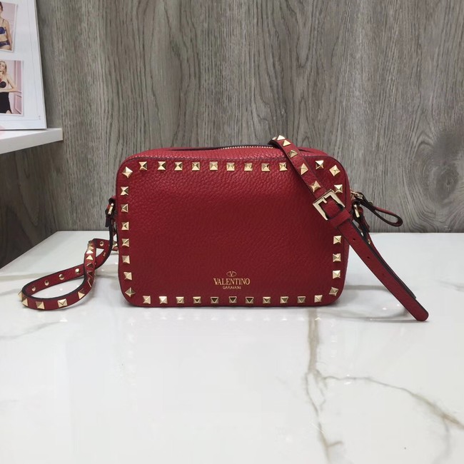 VALENTINO Rockstud leather cross-body bag 97410 red