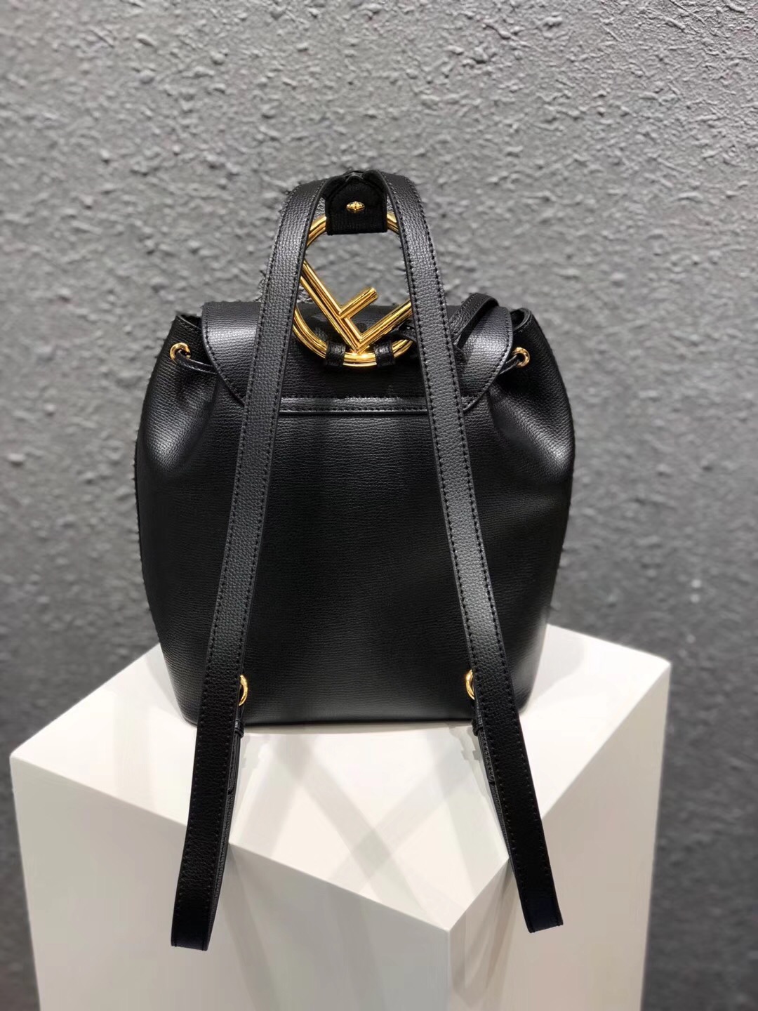 FENDI BACKPACK leather backpack 8BZ043A black